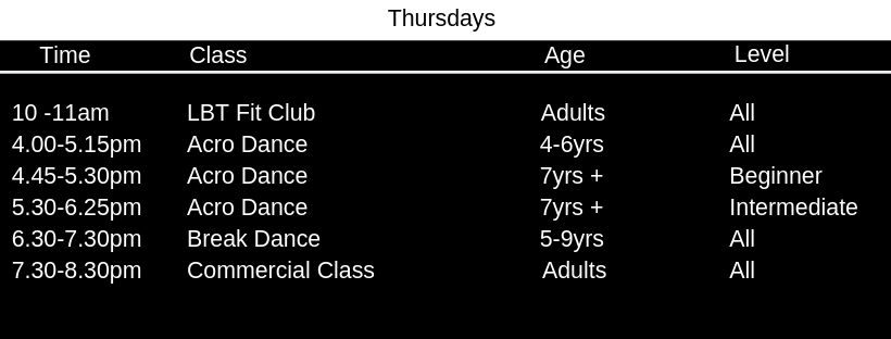 Thursdays Thursdays